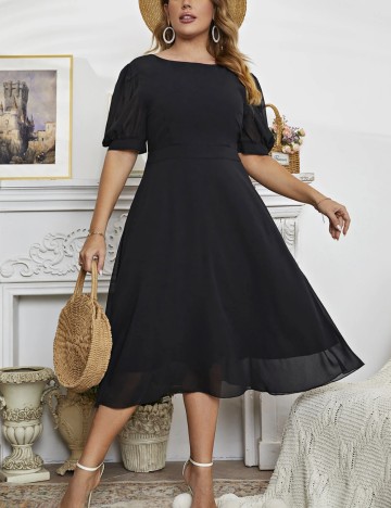 Rochie maxi Shein Curve+, negru