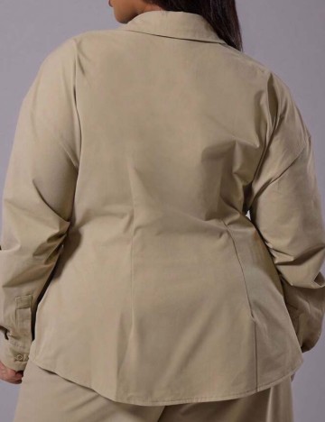 Cămașă Shein Curve+, kaki