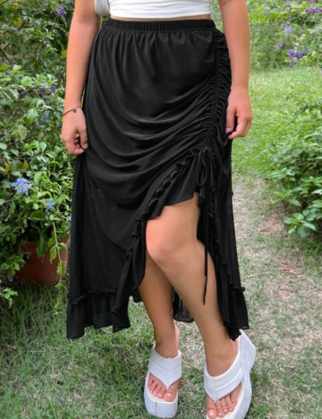 Fustă maxi Shein Curve+, negru