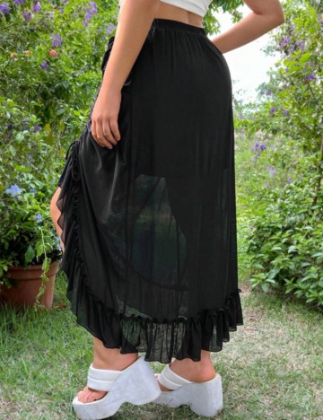 Fustă maxi Shein Curve+, negru