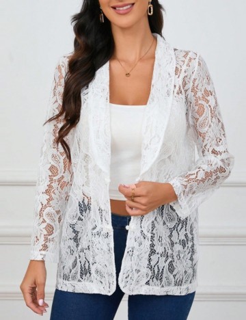 Cardigan Shein, alb