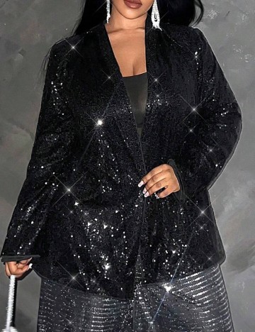 Sacou Shein Curve+, negru
