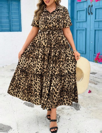 Rochie midi Shein Curve+, mix culori