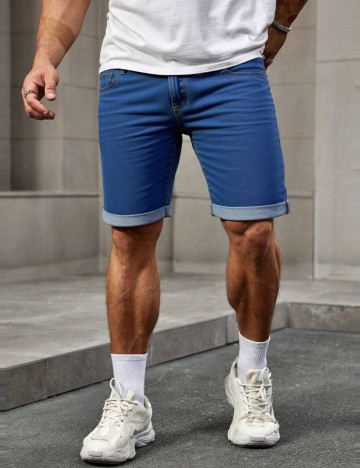 Pantaloni scurți de blugi MANFINITY by Shein, albastru