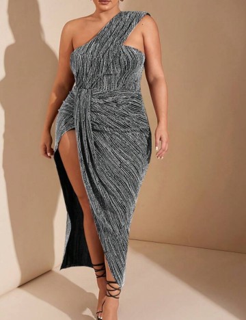 Rochie midi Shein Curve+, gri