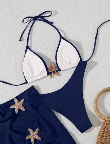 Set costum de baie și fustă Shein, mov