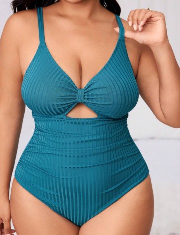 Costum de baie întreg Shein Curve+, albastru