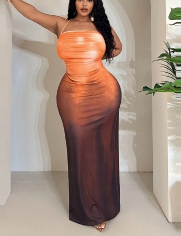 Rochie maxi Shein Curve+, mix culori