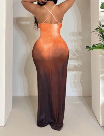 Rochie maxi Shein Curve+, mix culori
