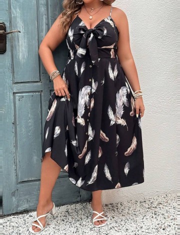 Rochie midi Shein Curve+, mix culori