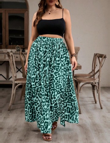 Fustă maxi Shein Curve+, mix culori