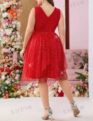 Rochie midi Shein Curve+, roșu