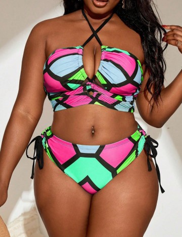 Costum de baie Shein Curve+, mix culori
