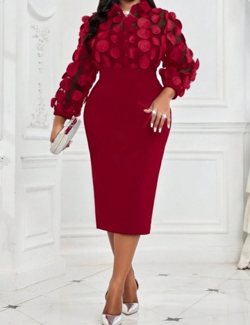 Rochie midi Shein Curve+, vișiniu