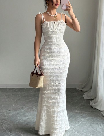 Rochie maxi Shein, crem