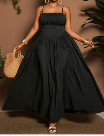 Rochie maxi Shein Curve+, negru