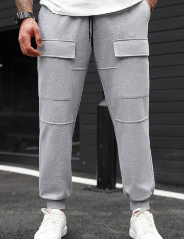 Pantaloni MANFINITY by Shein, gri