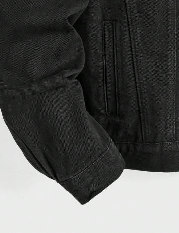 Jachetă De Blugi MANFINITY by Shein, negru