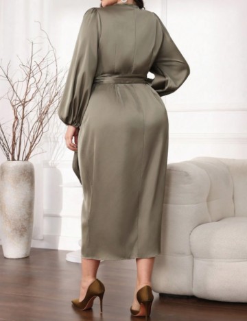 Rochie midi Shein Curve+, kaki