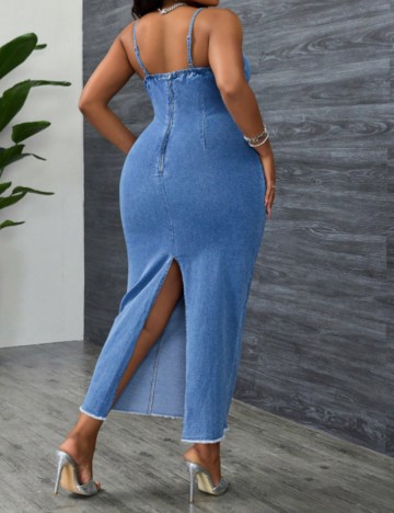 Rochie maxi Shein Curve+, albastru