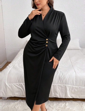 Rochie midi Shein Curve+, negru