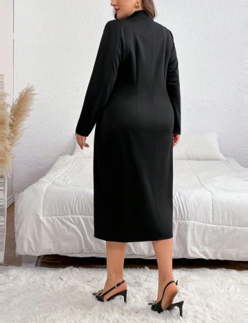 Rochie midi Shein Curve+, negru