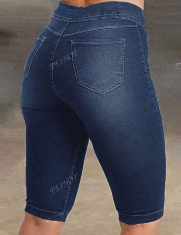 Pantaloni scurți de blugi Shein, albastru