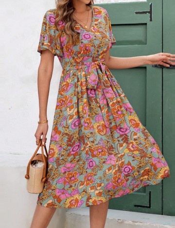 Rochie midi Shein, mix culori