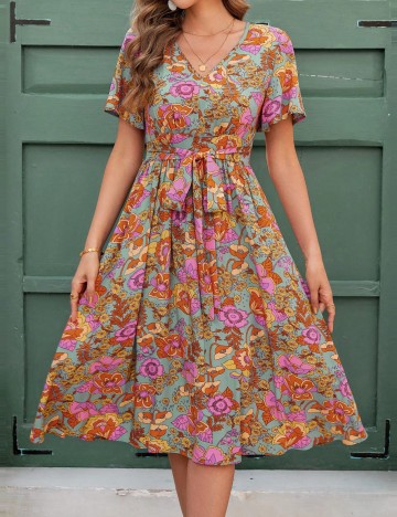 Rochie midi Shein, mix culori