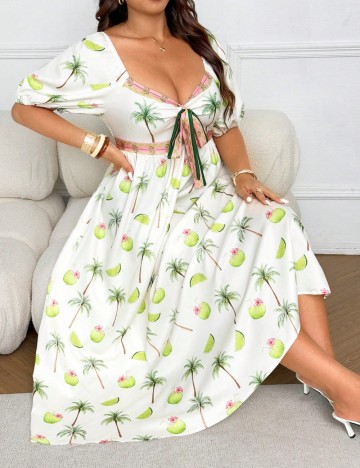 Rochie maxi Shein Curve+, mix culori