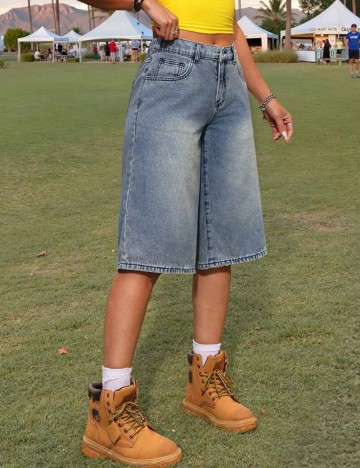 Jeans 3/4 Shein, albastru