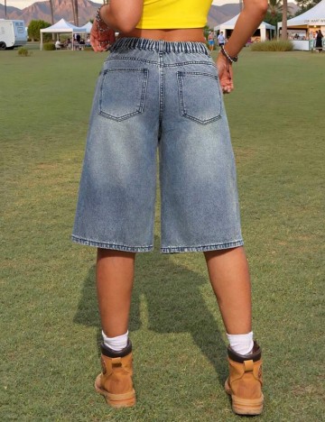 Jeans 3/4 Shein, albastru