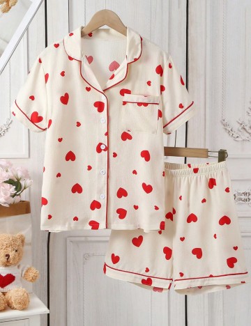Compleu pijamale Shein, crem