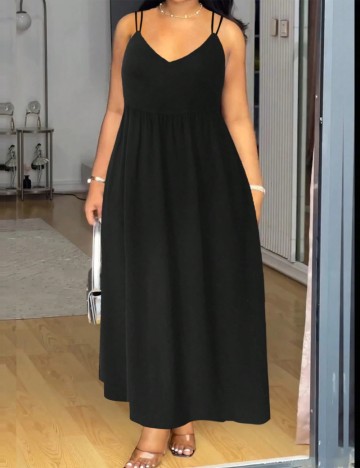 Rochie maxi Shein Curve+, negru