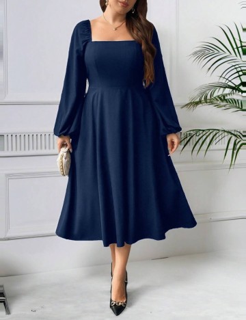 Rochie midi Shein Curve+, albastru