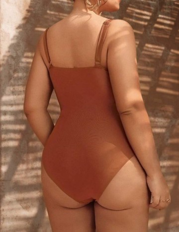 Costum de baie întreg Shein Curve+, maro