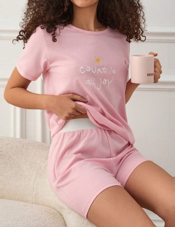 Compleu pijamale Shein, roz