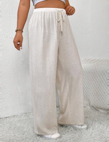 Pantaloni Shein Curve+, crem