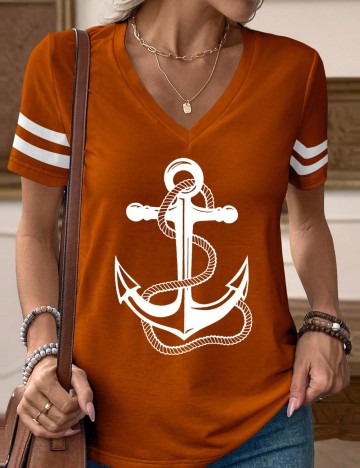 Tricou Shein, cărămiziu