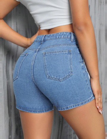 Pantaloni scurți de blugi Shein, albastru