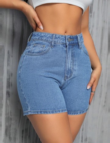 Pantaloni scurți de blugi Shein, albastru