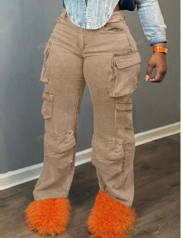 Pantaloni cargo Shein, bej