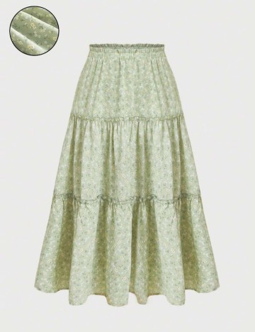 Fustă maxi Shein Curve+, verde