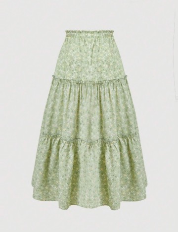 Fustă maxi Shein Curve+, verde
