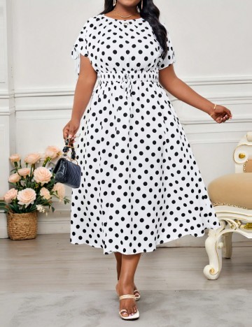Rochie midi Shein Curve+, mix culori