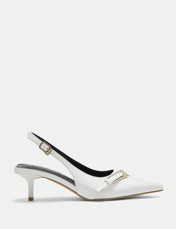 Pantofi cu toc CUCCOO by SHEIN, alb