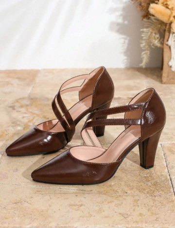 Pantofi cu toc Shein, maro