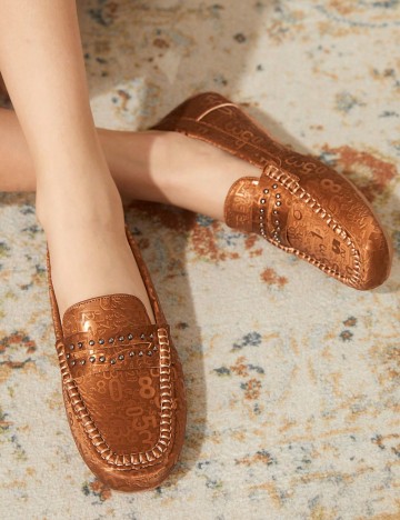 Pantofi CUCCOO by SHEIN, maro