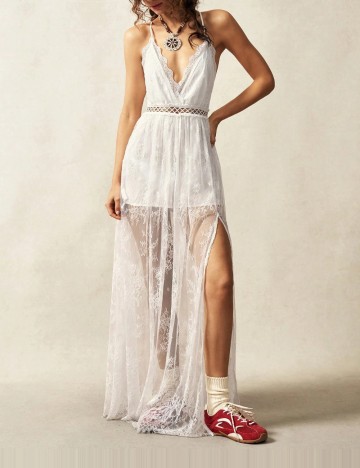 Rochie tip salopetă Shein, alb