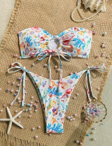Costum de baie Shein, mix culori